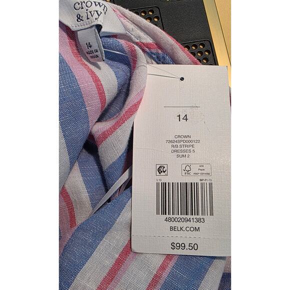 Crown & Ivy Women's Sleeveless Tie Back Dress Size 14 NWT - Picture 3 of 5